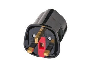 Utazó adapter, hálózati konnektor átalakító, fekete, (16A/230V) - EU/UK
