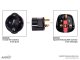 Utazó adapter, hálózati konnektor átalakító, fekete, (16A/230V) - EU/UK