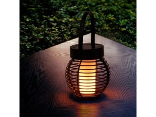 2in1 kerti leszúrható napelemes LED lámpa láng effekttel (27 cm) fekete