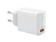 USB töltő, hálózati adapter, gyorstöltéssel (5-12V/3-1.5A) - Fehér