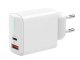USB töltő, hálózati adapter USB - USB-C, gyorstöltéssel (5-12V/3-1.67A) - Fehér