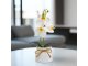Műnövény dekoráció - cserepes orchidea, fehér (20x9cm)