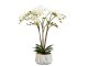 Műnövény dekoráció - cserepes orchidea, fehér (58 cm)