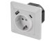 Aljzat USB csatlakozóval (USB A+C) komplett, fehér