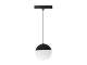 Genesis mágneses sínes LED lámpa, gömb alakú függeszték, 11.4 cm, fekete - 10W (36°) természetes fehér, 48 Volt