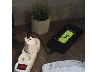 USB töltő, hálózati adapter USB - USB-C, 15W (5V/3A) - Fehér
