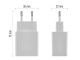 USB töltő, hálózati adapter USB - USB-C, 15W (5V/3A) - Fehér