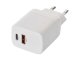 USB töltő, hálózati adapter USB - USB-C, gyorstöltéssel 20W (5-12V/3-1.67A) - Fehér