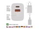 USB töltő, hálózati adapter USB - USB-C, gyorstöltéssel 20W (5-12V/3-1.67A) - Fehér