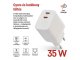 USB töltő, hálózati adapter 2 db USB-C, gyorstöltéssel 35W (5-20V/3-1.75A) - Fehér