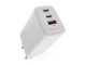 USB töltő, hálózati adapter - USB + 2xUSB-C, gyorstöltéssel 65W (5-20V/3-3.25A) - Fehér