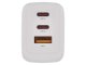 USB töltő, hálózati adapter - USB + 2xUSB-C, gyorstöltéssel 65W (5-20V/3-3.25A) - Fehér