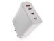 USB töltő, hálózati adapter - USB + 3xUSB-C, gyorstöltéssel 120W (5-20V/5-1.5A) - Fehér