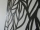 Fali dekorpanel, elliptikus levél minta, 90x150 cm, 3 mm HDF - Antracit