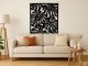 Fali dekorpanel, monstera levél minta, 90x150 cm, 3 mm HDF - Antracit
