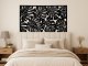 Fali dekorpanel, monstera levél minta, 90x150 cm, 3 mm HDF - Antracit