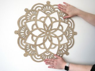 Fali dekoráció, lótusz minta, 50 cm, 3 mm HDF - Sonoma tölgy