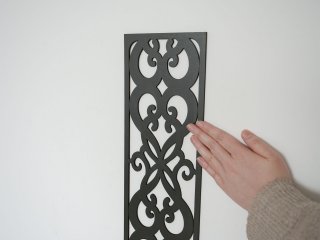 Fali dekorpanel, csipke minta, 15x150 cm, 3 mm HDF - Antracit