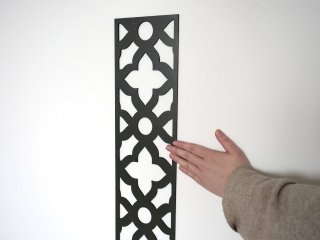 Fali dekorpanel, marokkói minta, 15x150 cm, 3 mm HDF - Antracit