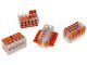 221 Wago új karos (csatos) vezeték összekötő, 10 x 4 mm² vezeték nyílásos, átlátszó