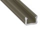 Type-X Barna - Alumínium U profil LED szalagos világításhoz 12x8 mm (Opál búrával)