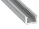 Type-X Ezüst - Alumínium U profil LED szalagos világításhoz 12x8 mm (Opál búrával)