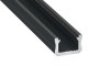 Type-X Fekete - Alumínium U profil LED szalagos világításhoz 12x8 mm (Opál búrával)