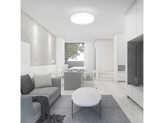 IP44 mennyezeti LED lámpatest - kör (18W/1830lm) meleg fehér, fehér (250 mm), Samsung chip
