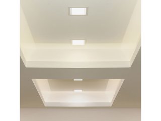 LED panel (négyzet alakú) 18W - meleg fehér, műanyag, Backlit panel, Samsung chip