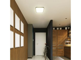 IP44 mennyezeti LED lámpatest - négyzet (48W/5160lm) természetes fehér, fekete (420 mm), Samsung chip