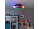 Plave LED mennyezeti ventilátor és LED lámpa, (7 lapát, 48W/CCT+RGB) távirányítóval