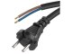 Hálózati csatlakozó, dugvillás kábel (2x1,0 mm2) 5 méter, fekete, neoprén szigetelés