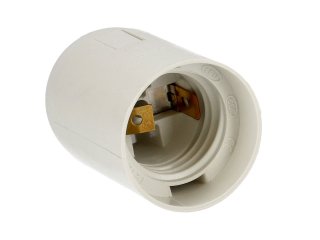 E27 műanyag foglalat 230V - fehér