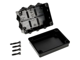 S-BOX membrános kötődoboz csavaros fedéllel, (155x115x75 mm) IP65, fekete