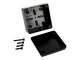 S-BOX sima falú kötődoboz csavaros fedéllel, (105x105x55 mm) IP65, fekete