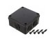 S-BOX membrános kötődoboz csavaros fedéllel, (105x105x55 mm) IP65, fekete
