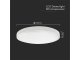 Távirányítós IP44 mennyezeti LED lámpatest, mozgásérzékelővel - kör (18W/1830lm) meleg fehér, fehér (295 mm) Samsung chip