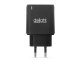 USB töltő, hálózati adapter  2 x USB A (5V/2.4A) - Fekete