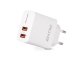 USB töltő, hálózati adapter 2x USB-A (5V/2.4A) - Fehér
