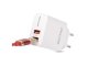 USB töltő, hálózati adapter 2x USB-A (5V/2.4A) - Fehér