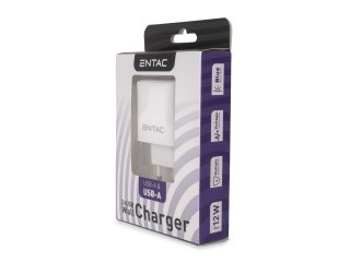 USB töltő, hálózati adapter 2x USB-A (5V/2.4A) - Fehér