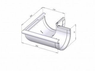 Ereszcsatorna külső sarokelem 90°, 90 mm, barna, PVC
