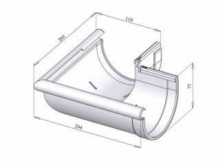 Ereszcsatorna külső sarokelem 90°, 90 mm, fehér, PVC