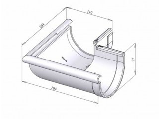 Ereszcsatorna külső sarokelem 90°, 90 mm, antracit, PVC