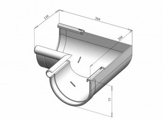 Ereszcsatorna belső sarokelem 90°, 90 mm, antracit, PVC