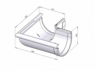 Ereszcsatorna külső sarokelem 90°, 130 mm, barna, PVC