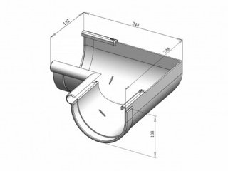 Ereszcsatorna belső sarokelem 90°, 130 mm, barna, PVC