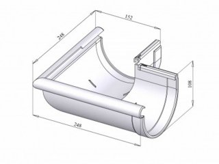 Ereszcsatorna külső sarokelem 90°, 130 mm, fehér, PVC