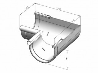 Ereszcsatorna belső sarokelem 90°, 130 mm, fehér, PVC