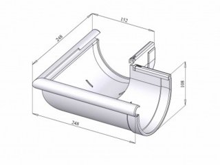 Ereszcsatorna külső sarokelem 90°, 130 mm, antracit, PVC